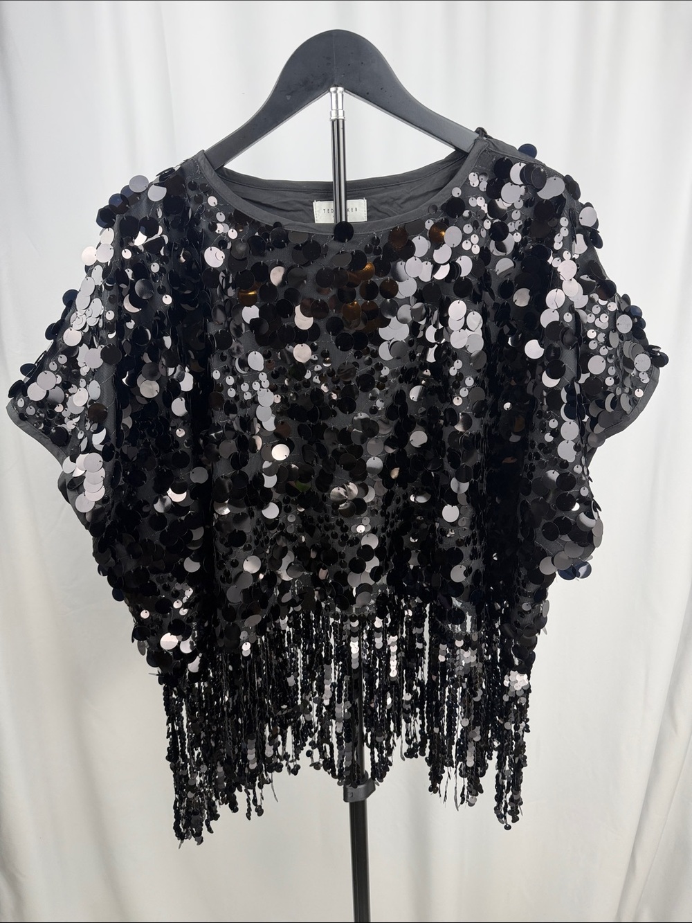 Ted Baker London Sequin Poncho Black One Size NWOT